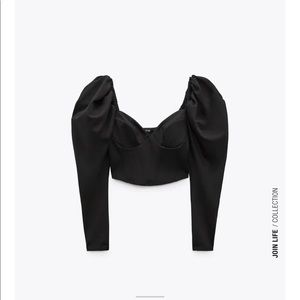 NWT Zara Black Corset Top size S